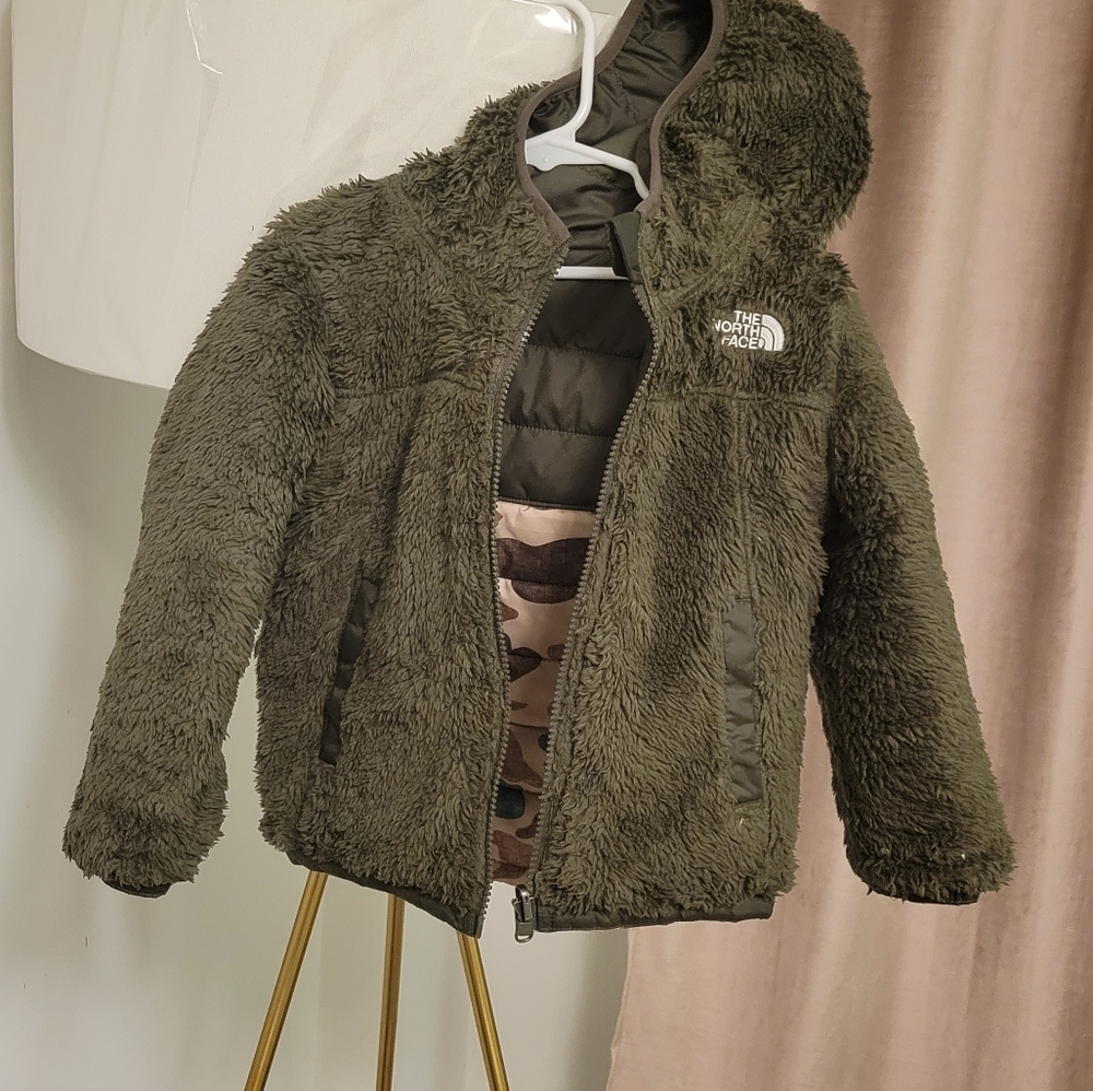 North face unisex Reversible mount chimbo full zip jacket 4T